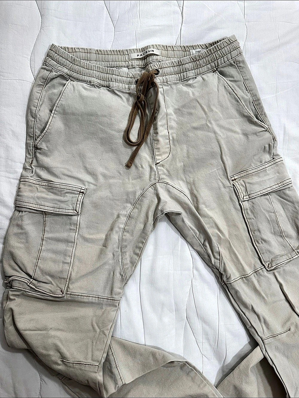 Men Pacsun Cargo Jogger Pants in Gray Medium